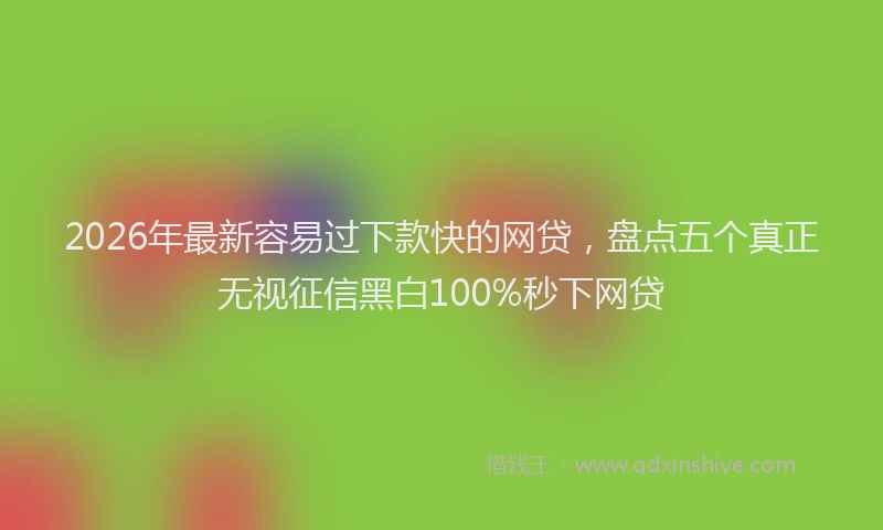 2026年最新容易过下款快的网贷，盘点五个真正无视征信黑白100%秒下网贷