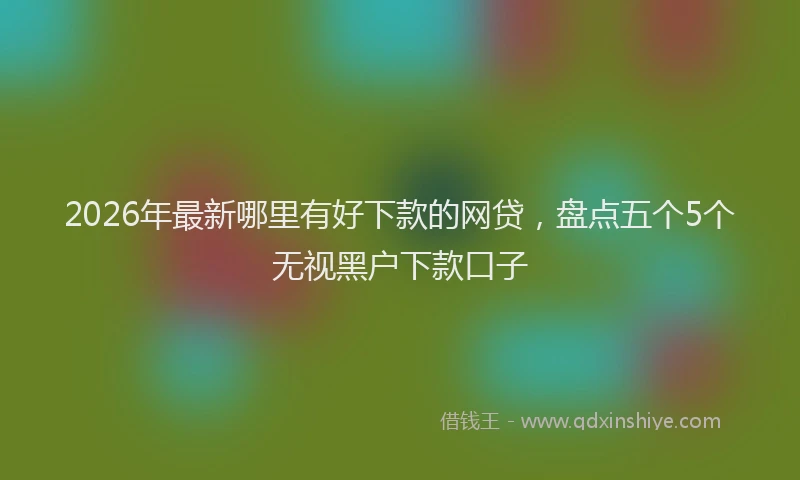 2026年最新哪里有好下款的网贷,盘点五个5个无视黑户下款口子
