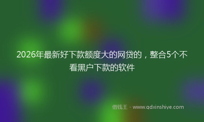 2026年最新好下款额度大的网贷的，整合5个不看黑户下款的软件