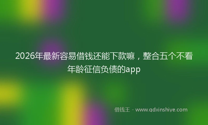 2026年最新容易借钱还能下款嘛，整合五个不看年龄征信负债的app
