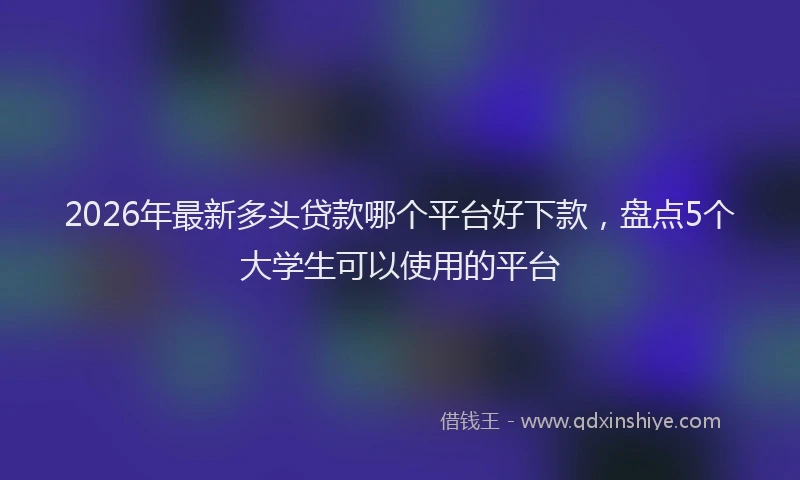 2026年最新多头贷款哪个平台好下款,盘点5个大学生可以使用的平台