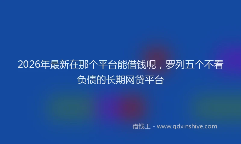 2026年最新在那个平台能借钱呢，罗列五个不看负债的长期网贷平台