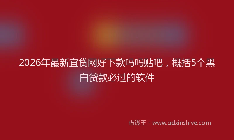2026年最新宜贷网好下款吗吗贴吧，概括5个黑白贷款必过的软件
