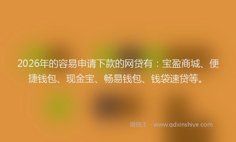 2026年的容易申请下款的网贷有：宝盈商城、便捷钱包、现金宝、畅易钱包、钱袋速贷等。