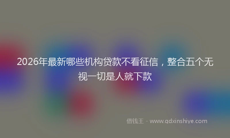2026年最新哪些机构贷款不看征信,整合五个无视一切是人就下款