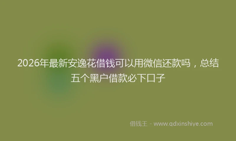2026年最新安逸花借钱可以用微信还款吗，总结五个黑户借款必下口子
