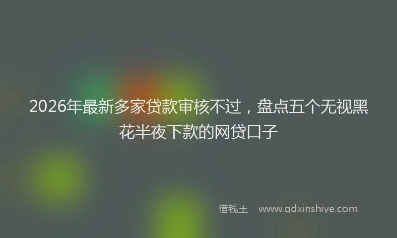 2026年最新多家贷款审核不过,盘点五个无视黑花半夜下款的网贷口子