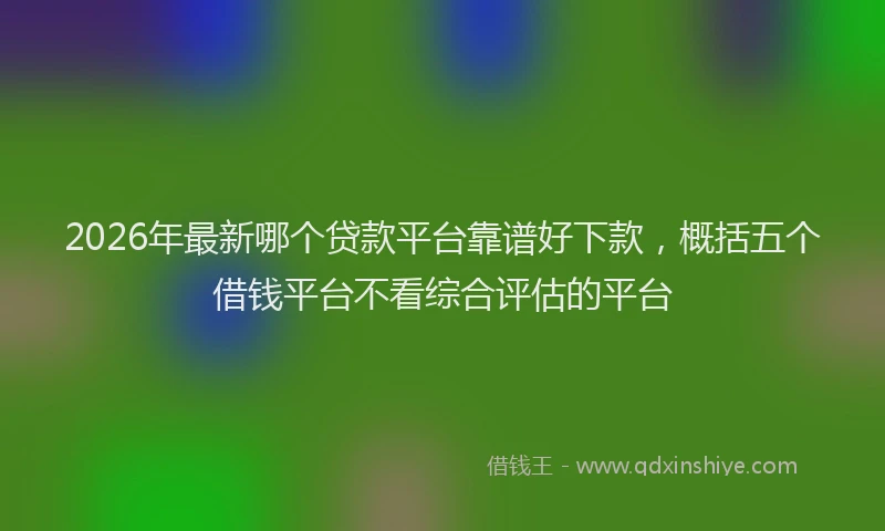 2026年最新哪个贷款平台靠谱好下款，概括五个借钱平台不看综合评估的平台