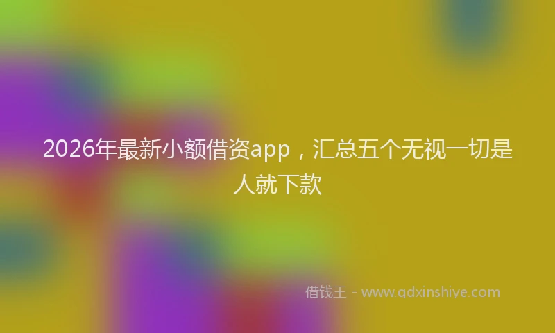 2026年最新小额借资app，汇总五个无视一切是人就下款