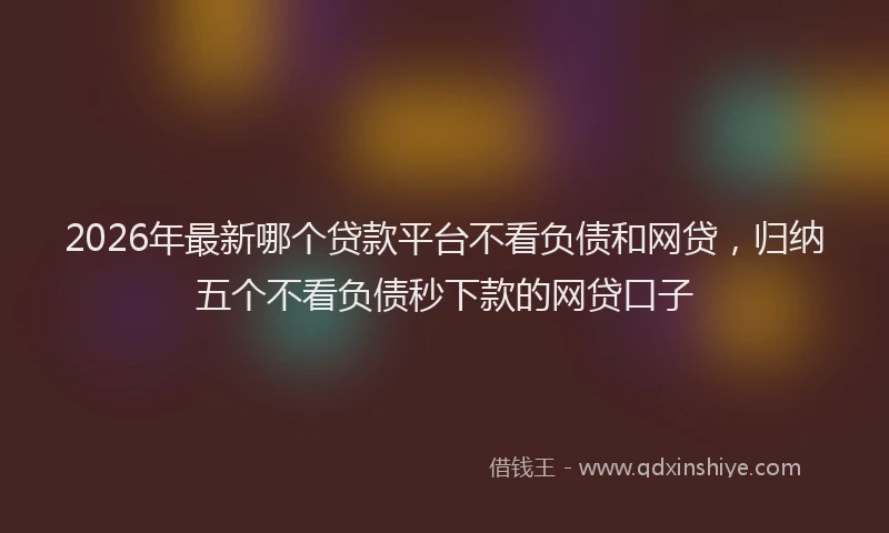 2026年最新哪个贷款平台不看负债和网贷,归纳五个不看负债秒下款的网贷口子