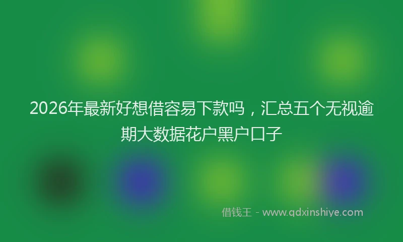 2026年最新好想借容易下款吗，汇总五个无视逾期大数据花户黑户口子