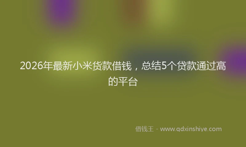 2026年最新小米货款借钱，总结5个贷款通过高的平台