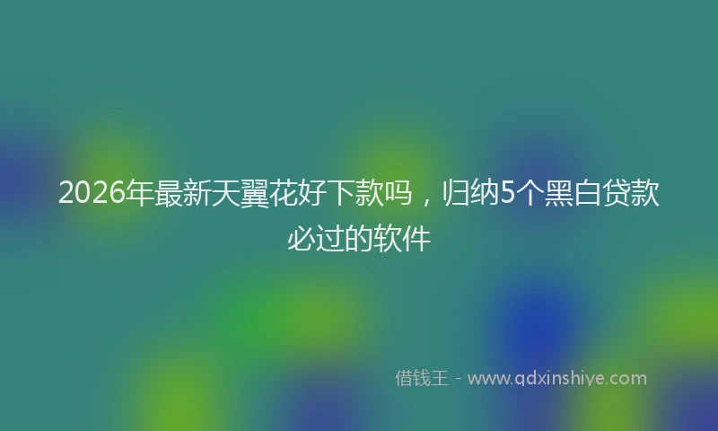 2026年最新天翼花好下款吗，归纳5个黑白贷款必过的软件