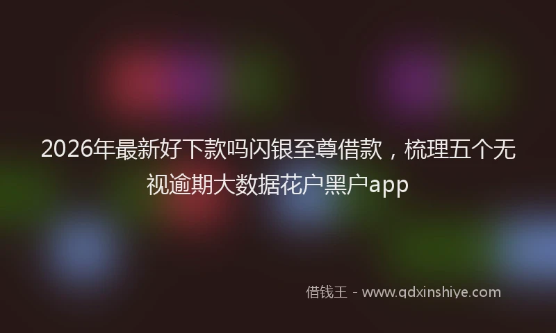 2026年最新好下款吗闪银至尊借款，梳理五个无视逾期大数据花户黑户app