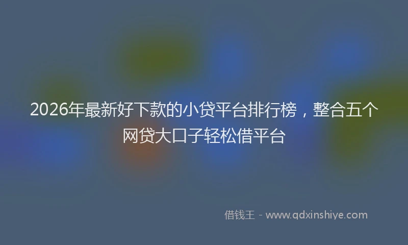 2026年最新好下款的小贷平台排行榜，整合五个网贷大口子轻松借平台