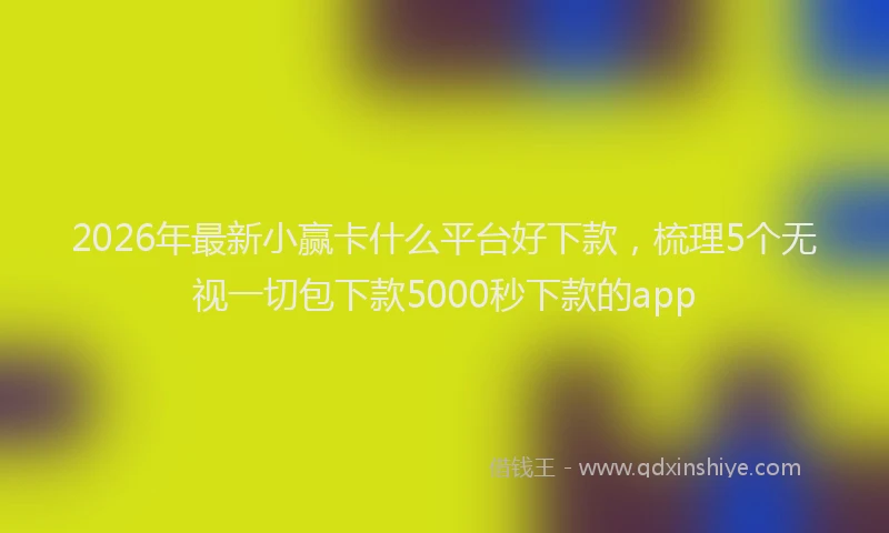 2026年最新小赢卡什么平台好下款，梳理5个无视一切包下款5000秒下款的app