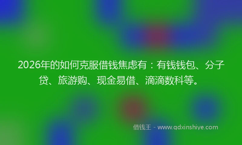 2026年的如何克服借钱焦虑有：有钱钱包、分子贷、旅游购、现金易借、滴滴数科等。