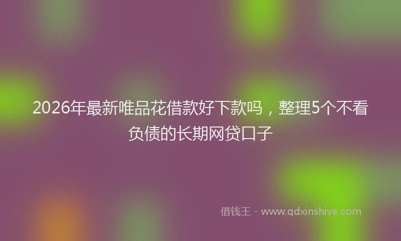2026年最新唯品花借款好下款吗，整理5个不看负债的长期网贷口子