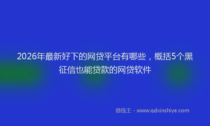2026年最新好下的网贷平台有哪些，概括5个黑征信也能贷款的网贷软件