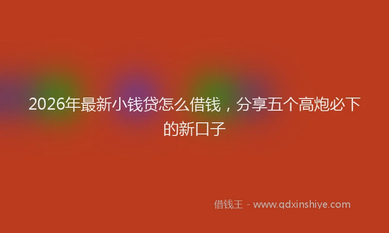 2026年最新小钱贷怎么借钱，分享五个高炮必下的新口子