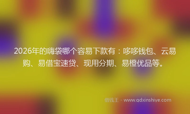 2026年的嗨袋哪个容易下款有：哆哆钱包、云易购、易借宝速贷、现用分期、易橙优品等。