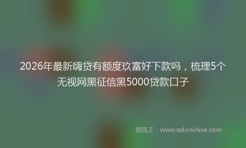 2026年最新嗨贷有额度玖富好下款吗,梳理5个无视网黑征信黑5000贷款口子