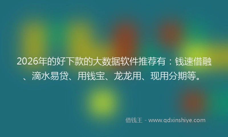 2026年的好下款的大数据软件推荐有：钱速借融、滴水易贷、用钱宝、龙龙用、现用分期等。