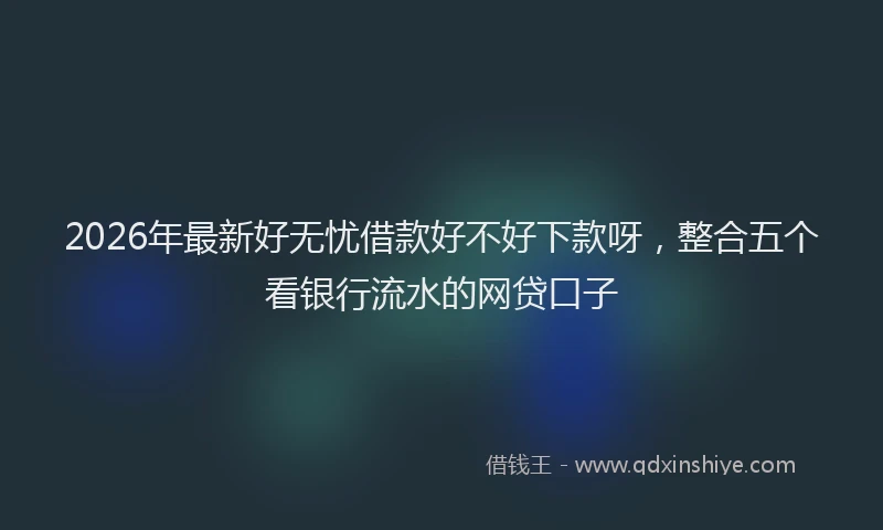 2026年最新好无忧借款好不好下款呀，整合五个看银行流水的网贷口子
