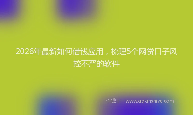 2026年最新如何借钱应用，梳理5个网贷口子风控不严的软件