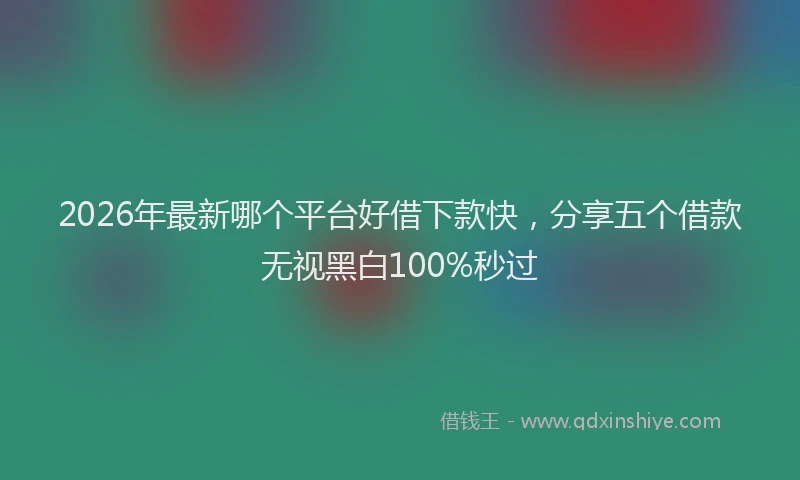 2026年最新哪个平台好借下款快，分享五个借款无视黑白100%秒过