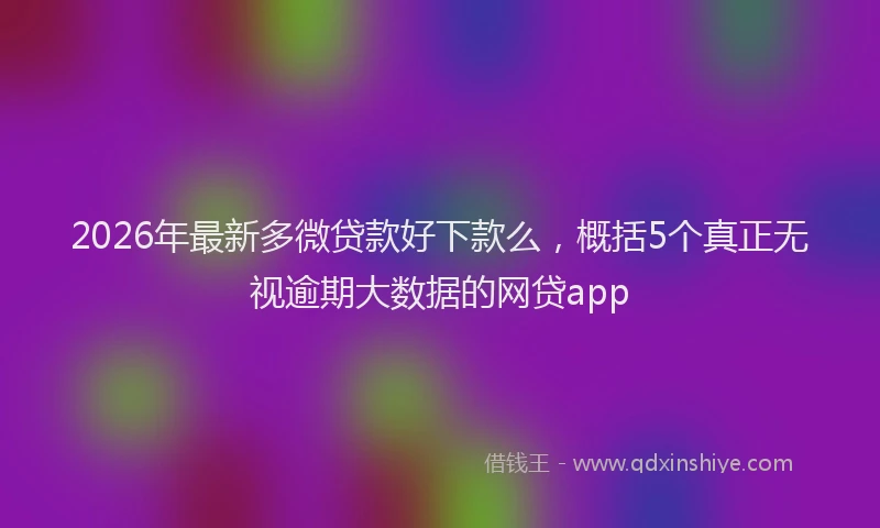 2026年最新多微贷款好下款么,概括5个真正无视逾期大数据的网贷app
