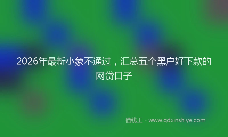 2026年最新小象不通过，汇总五个黑户好下款的网贷口子