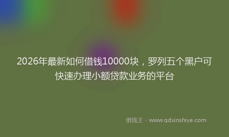 2026年最新如何借钱10000块，罗列五个黑户可快速办理小额贷款业务的平台