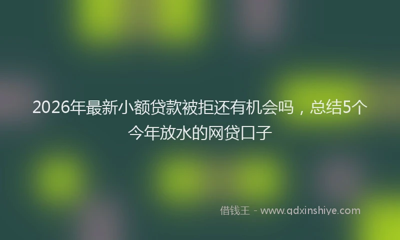 2026年最新小额贷款被拒还有机会吗，总结5个今年放水的网贷口子