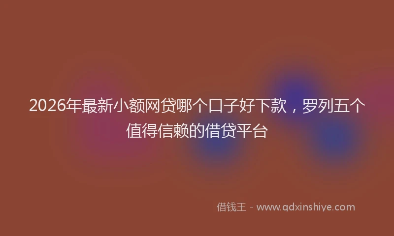 2026年最新小额网贷哪个口子好下款，罗列五个值得信赖的借贷平台