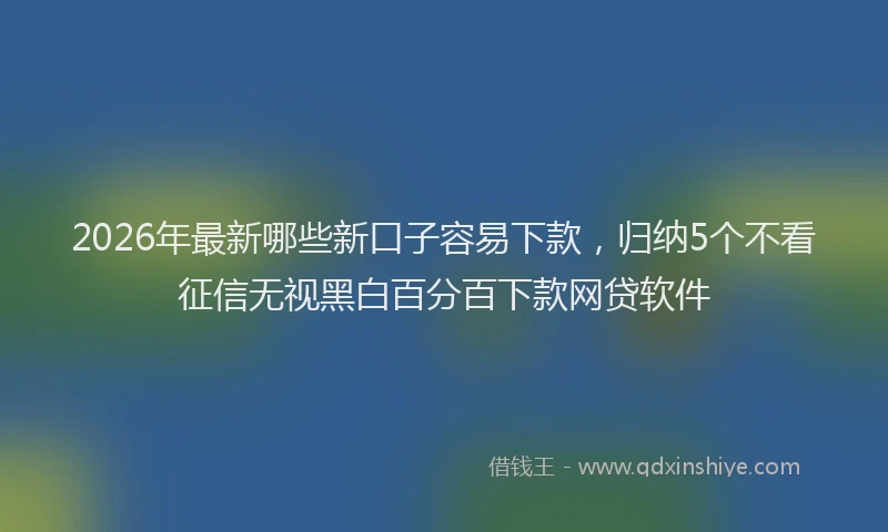 2026年最新哪些新口子容易下款，归纳5个不看征信无视黑白百分百下款网贷软件