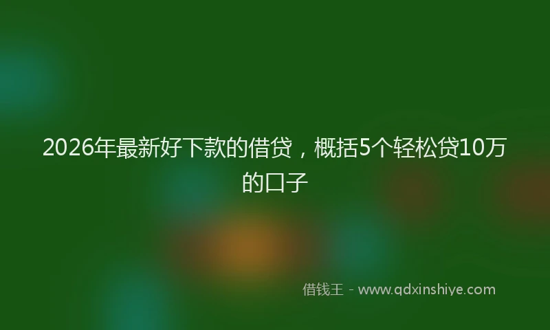 2026年最新好下款的借贷,概括5个轻松贷10万的口子