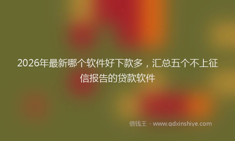 2026年最新哪个软件好下款多，汇总五个不上征信报告的贷款软件