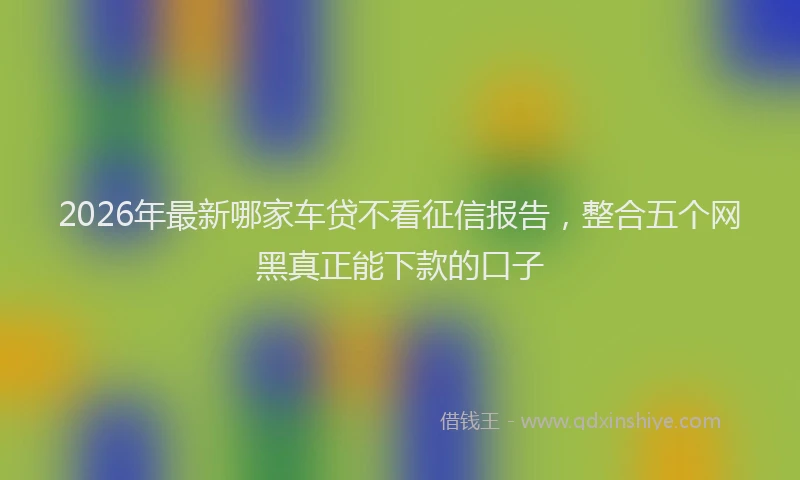 2026年最新哪家车贷不看征信报告,整合五个网黑真正能下款的口子
