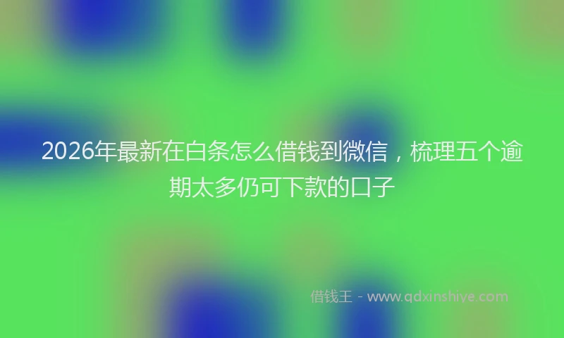 2026年最新在白条怎么借钱到微信，梳理五个逾期太多仍可下款的口子