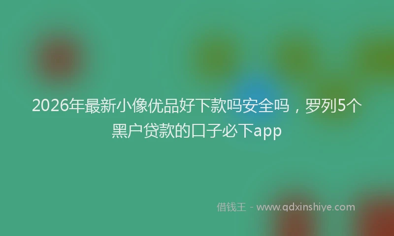 2026年最新小像优品好下款吗安全吗，罗列5个黑户贷款的口子必下app