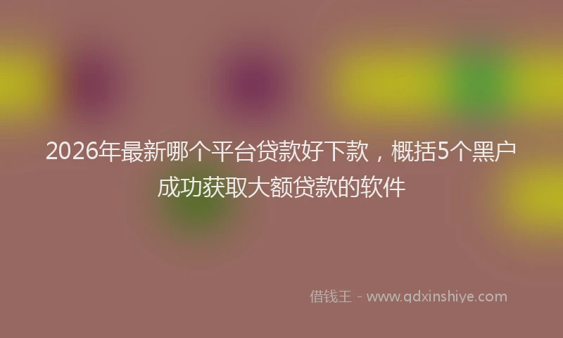 2026年最新哪个平台贷款好下款,概括5个黑户成功获取大额贷款的软件