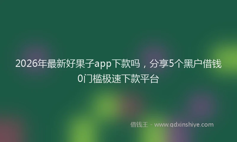 2026年最新好果子app下款吗，分享5个黑户借钱0门槛极速下款平台