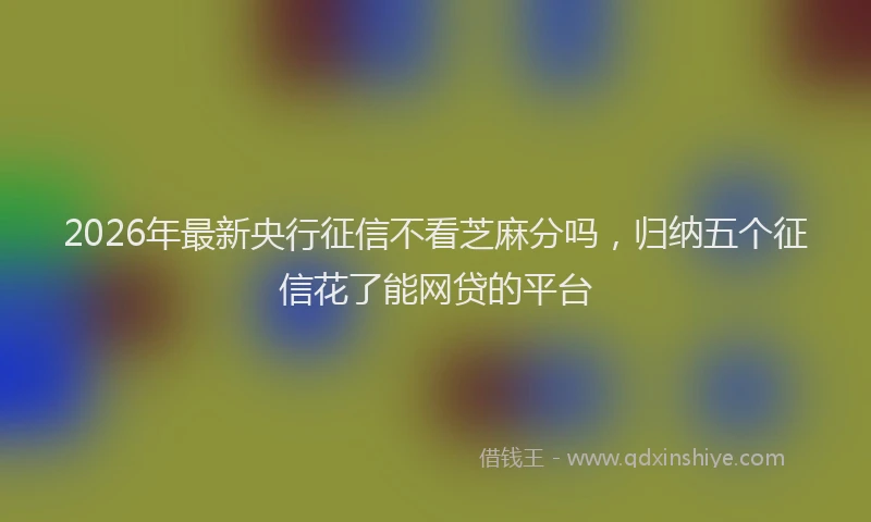 2026年最新央行征信不看芝麻分吗，归纳五个征信花了能网贷的平台