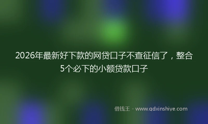 2026年最新好下款的网贷口子不查征信了，整合5个必下的小额贷款口子