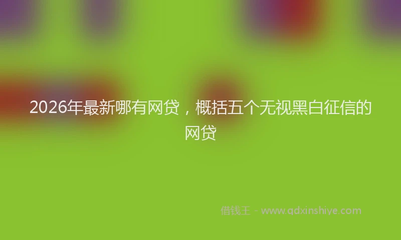 2026年最新哪有网贷，概括五个无视黑白征信的网贷