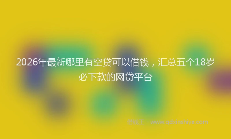 2026年最新哪里有空贷可以借钱,汇总五个18岁必下款的网贷平台