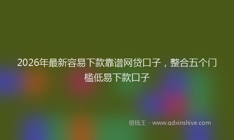 2026年最新容易下款靠谱网贷口子，整合五个门槛低易下款口子