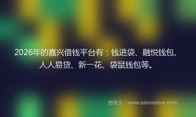 2026年的嘉兴借钱平台有：钱进袋、融悦钱包、人人易贷、新一花、袋鼠钱包等。