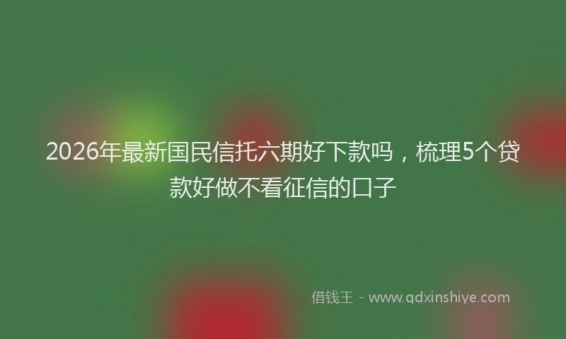 2026年最新国民信托六期好下款吗,梳理5个贷款好做不看征信的口子